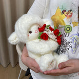 Maxbell Sheep Plush Toy Figure Supplies Ornament for Party Childrens Day Collectible Red