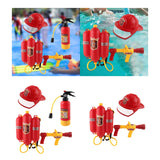 Maxbell Firefighter Water Spray Toy Set Summer Role Playing for Party Backyard Beach 3pcs