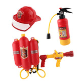Maxbell Firefighter Water Spray Toy Set Summer Role Playing for Party Backyard Beach 3pcs