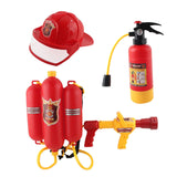 Maxbell Firefighter Water Spray Toy Set Summer Role Playing for Party Backyard Beach 3pcs