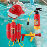 Maxbell Firefighter Water Spray Toy Set Summer Role Playing for Party Backyard Beach 3pcs