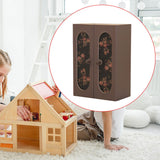 Maxbell 1:12 Scale Dollhouse Wardrobe Decor Accessories for Girls Boys Children Kids Brown