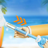 Maxbell Outdoor Water Spray Toy Portable Water Fighting Game for Beach Lawn Children blue