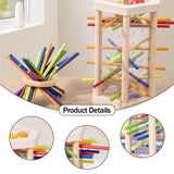 Maxbell Wooden Board Game Colorful Wooden Sticks Game Interactive for Preschool