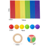 Maxbell Wooden Board Game Colorful Wooden Sticks Game Interactive for Preschool