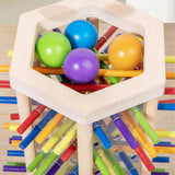 Maxbell Wooden Board Game Colorful Wooden Sticks Game Interactive for Preschool