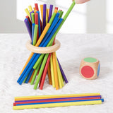 Maxbell Wooden Board Game Colorful Wooden Sticks Game Interactive for Preschool
