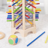 Maxbell Wooden Board Game Colorful Wooden Sticks Game Interactive for Preschool