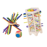 Maxbell Wooden Board Game Colorful Wooden Sticks Game Interactive for Preschool