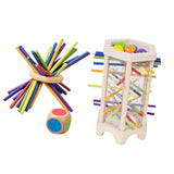 Maxbell Wooden Board Game Colorful Wooden Sticks Game Interactive for Preschool