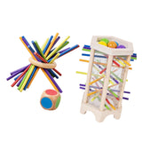 Maxbell Wooden Board Game Colorful Wooden Sticks Game Interactive for Preschool
