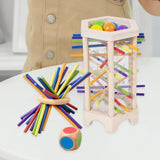 Maxbell Wooden Board Game Colorful Wooden Sticks Game Interactive for Preschool