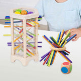 Maxbell Wooden Board Game Colorful Wooden Sticks Game Interactive for Preschool