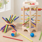 Maxbell Wooden Board Game Colorful Wooden Sticks Game Interactive for Preschool