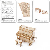 Maxbell 3D Puzzles Aesthetic DIY Piano Music Box for Holiday Birthday Gift Men Women