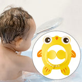 Maxbell Shower Cap for Kids with Ear Cover Lovely Adjustable for Travel Indoor yellow
