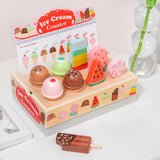 Maxbell Ice Cream Toy Education Pretend Food for 3 4 5 Years Old Girls Boys Children