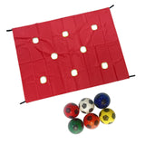 Maxbell Hole Tarp Set Preschool Playing Fun Equipment Coordination Kids with 6 Balls Red