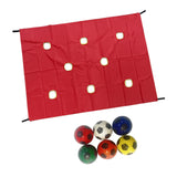 Maxbell Hole Tarp Set Preschool Playing Fun Equipment Coordination Kids with 6 Balls Red