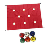 Maxbell Hole Tarp Set Preschool Playing Fun Equipment Coordination Kids with 6 Balls Red