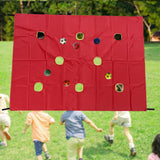 Maxbell Hole Tarp Set Preschool Playing Fun Equipment Coordination Kids with 6 Balls Red