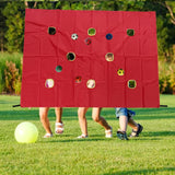 Maxbell Hole Tarp Set Preschool Playing Fun Equipment Coordination Kids with 6 Balls Red