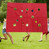 Maxbell Hole Tarp Set Preschool Playing Fun Equipment Coordination Kids with 6 Balls Red