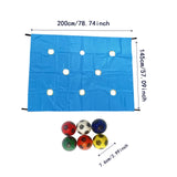 Maxbell Hole Tarp Set Preschool Playing Fun Equipment Coordination Kids with 6 Balls Blue