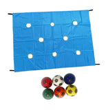 Maxbell Hole Tarp Set Preschool Playing Fun Equipment Coordination Kids with 6 Balls Blue