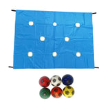 Maxbell Hole Tarp Set Preschool Playing Fun Equipment Coordination Kids with 6 Balls Blue