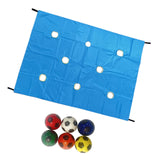 Maxbell Hole Tarp Set Preschool Playing Fun Equipment Coordination Kids with 6 Balls Blue