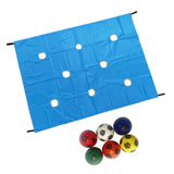 Maxbell Hole Tarp Set Preschool Playing Fun Equipment Coordination Kids with 6 Balls Blue