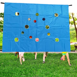 Maxbell Hole Tarp Set Preschool Playing Fun Equipment Coordination Kids with 6 Balls Blue