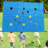 Maxbell Hole Tarp Set Preschool Playing Fun Equipment Coordination Kids with 6 Balls Blue