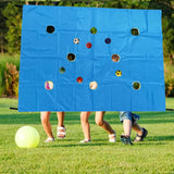 Maxbell Hole Tarp Set Preschool Playing Fun Equipment Coordination Kids with 6 Balls Blue