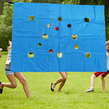 Maxbell Hole Tarp Set Preschool Playing Fun Equipment Coordination Kids with 6 Balls Blue