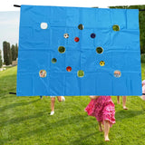 Maxbell Hole Tarp Set Preschool Playing Fun Equipment Coordination Kids with 6 Balls Blue