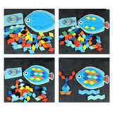 Maxbell Wooden Pattern Blocks Family Entertainment Creativity with Cards Educational Fish