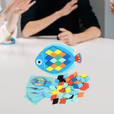 Maxbell Wooden Pattern Blocks Family Entertainment Creativity with Cards Educational Fish