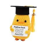 Maxbell Duck with Positive Card Lovely Knitting Doll for Car Dashboard Desk New Year