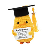 Maxbell Duck with Positive Card Lovely Knitting Doll for Car Dashboard Desk New Year