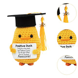 Maxbell Duck with Positive Card Lovely Knitting Doll for Car Dashboard Desk New Year