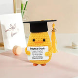 Maxbell Duck with Positive Card Lovely Knitting Doll for Car Dashboard Desk New Year