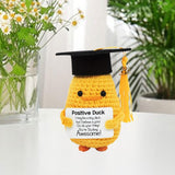 Maxbell Duck with Positive Card Lovely Knitting Doll for Car Dashboard Desk New Year