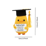 Maxbell Duck with Positive Card Lovely Knitting Doll for Car Dashboard Desk New Year