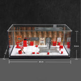 Maxbell 1/64 Auto Repair Shop Model Layout Prop Collectibles Parking Lot Scene Style A