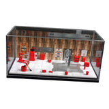 Maxbell 1/64 Auto Repair Shop Model Layout Prop Collectibles Parking Lot Scene Style A