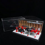 Maxbell 1/64 Auto Repair Shop Model Layout Prop Collectibles Parking Lot Scene Style A