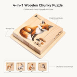 Maxbell Wooden Puzzle Cognitive Development Brain Teaser Toy 4 in 1 Block Puzzle Toy