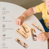 Maxbell Wooden Puzzle Cognitive Development Brain Teaser Toy 4 in 1 Block Puzzle Toy